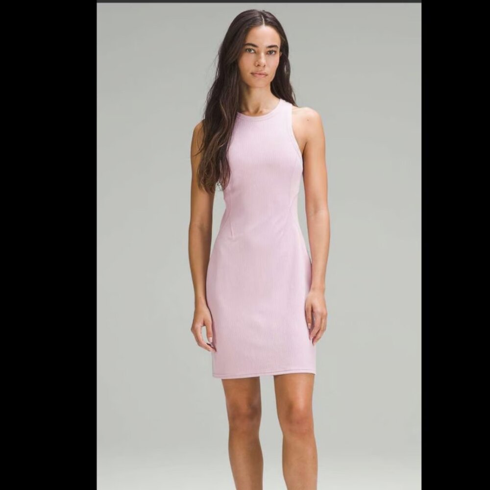Like New Lululemon Softstreme Ribbed Slim-fit Tank Dress